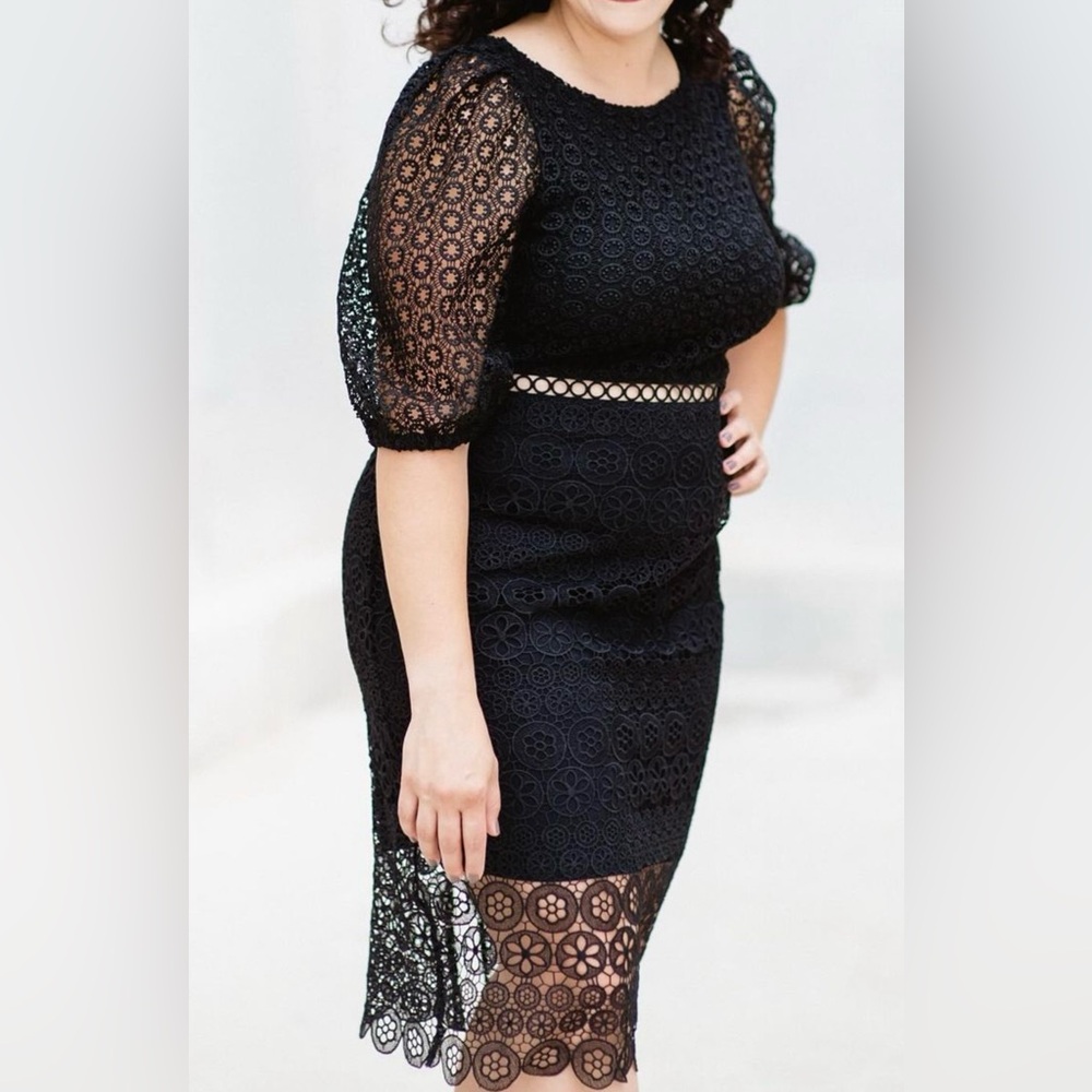 Express - Black Lace Midi Dress